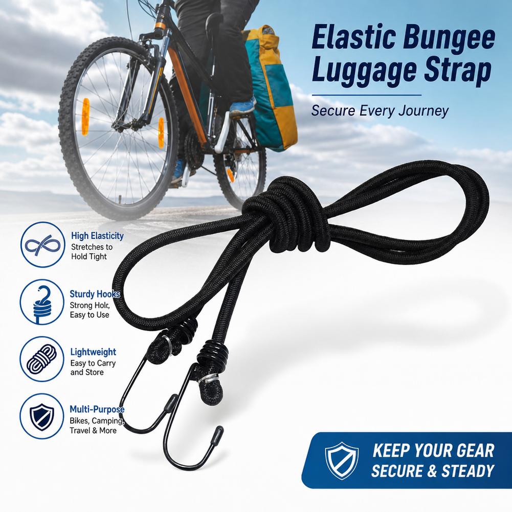 Motorcycle Gear Wall Mount - Bungee Cords High Elasticity Tied Rope