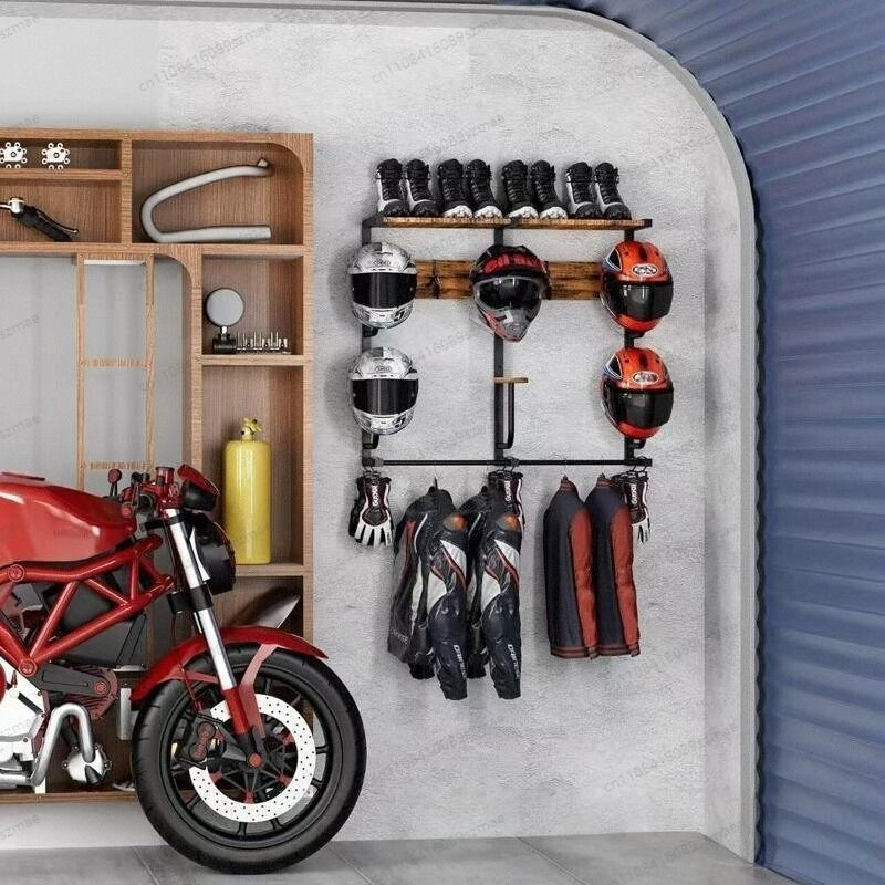 Wall-mounted helmet rack, mult - đánh giá và giá Motorcycle Gear Wall Mount