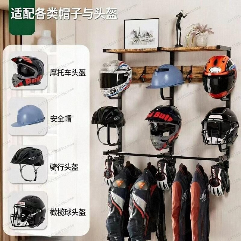 Wall-mounted helmet rack, mult - đánh giá và giá Motorcycle Gear Wall Mount